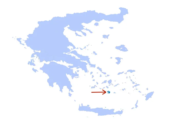 Santorini-Lage Die Lage von Santorini